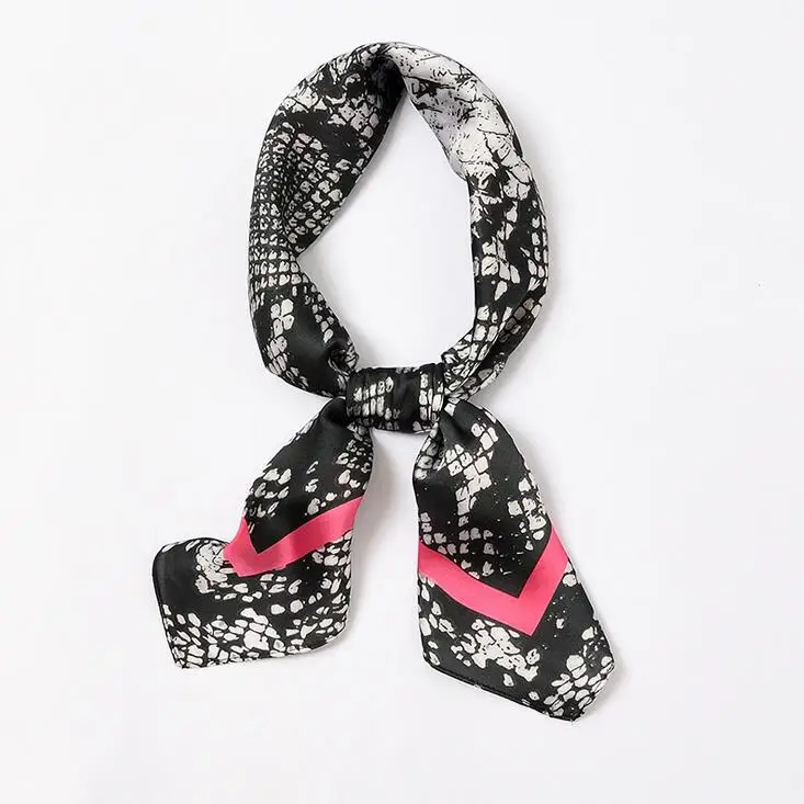 

yishine Snake Design New Silk Scarf Women Scarf Squares Multifunctional Head Scarf Satin Kerchief Neck Shawl Wrap 70*70cm