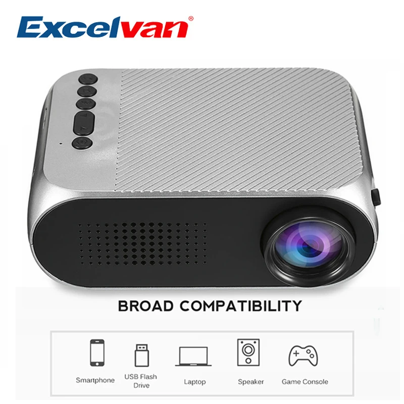 Excelvan YG320 Mini Projector Led Projector Proyector 500LM Audio HDMI USB Mini YG-320 Projetor Home Theater Media Player Beamer