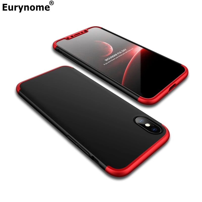 

Case for iPhone XS For Iphone X Case Shockproof 360 Full Protection Hard PC 3 in 1 Matte Cover for iPhone X XS Case Fundas