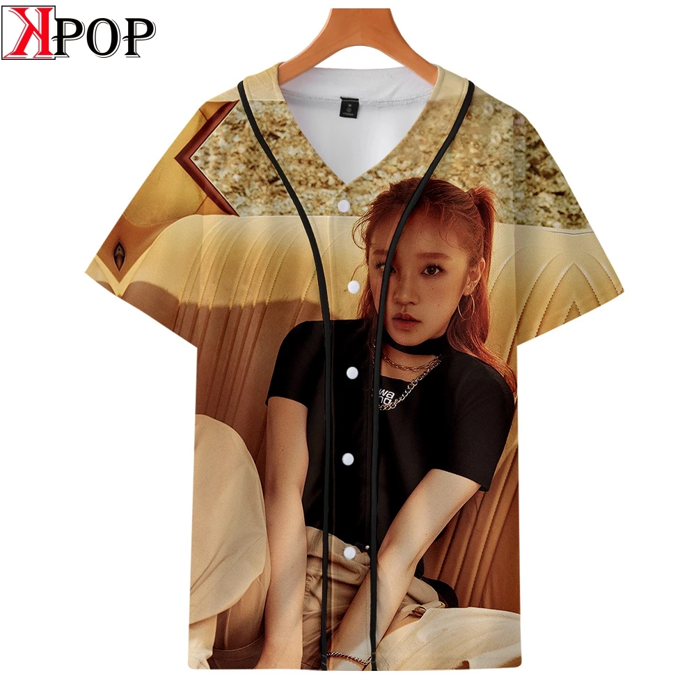 

gidle Girl group Short Sleeved Baseball T shirt Harajuku Unisex Summer Clothes Fashion Tee Shirt
