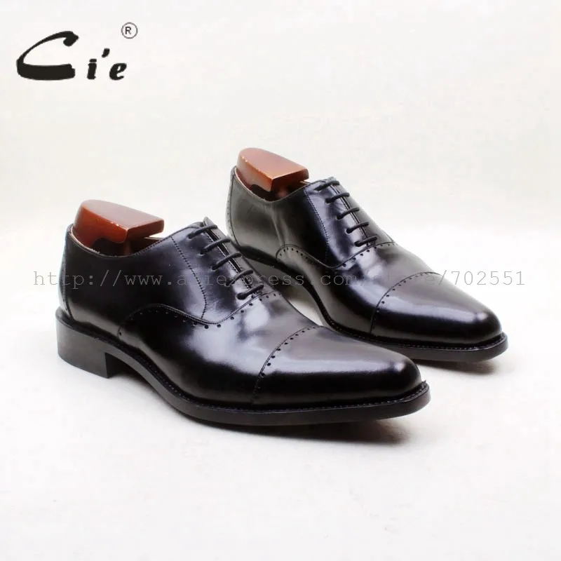 Cie/ ; Мужские модельные туфли ручной работы на заказ из натуральной телячьей кожи; классические повседневные туфли-оксфорды черного цвета; OX715