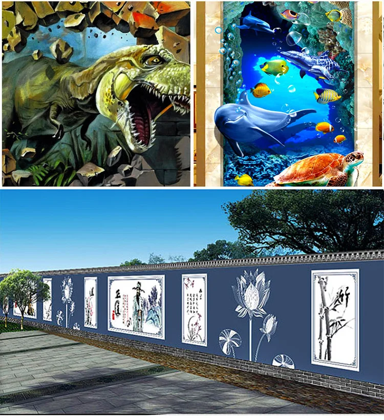  Ink jet 3D wall Printer Outdoor Vertical wall printing machine with 4 colors for wall art