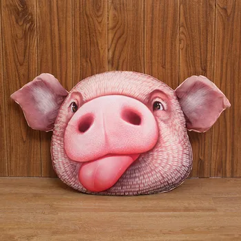 

3D Simulation Stuffed Pig Doll Plush Pillow Expression Cushion Soft Animal Pillows Funny Toy Sofa Cushion Girl Birthday Gift