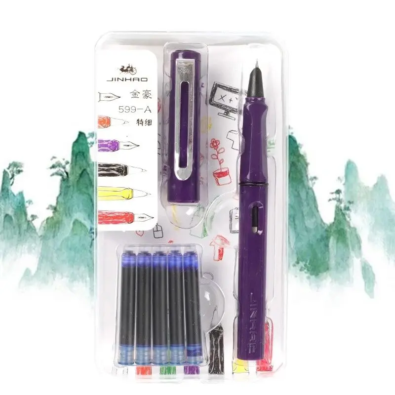 Jinhao 599a авторучка набор каллиграфия ручка Dolma Kalem Pluma Студенческая со съемным чернильным мешком ручка подарок для мальчиков и девочек прекрасный