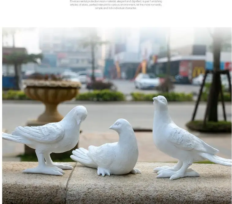 Открытый двор белый голубь статуэтки статуя домашнего интерьера украшения поделки имитация смолы животных Парк украшение в виде птиц Декор