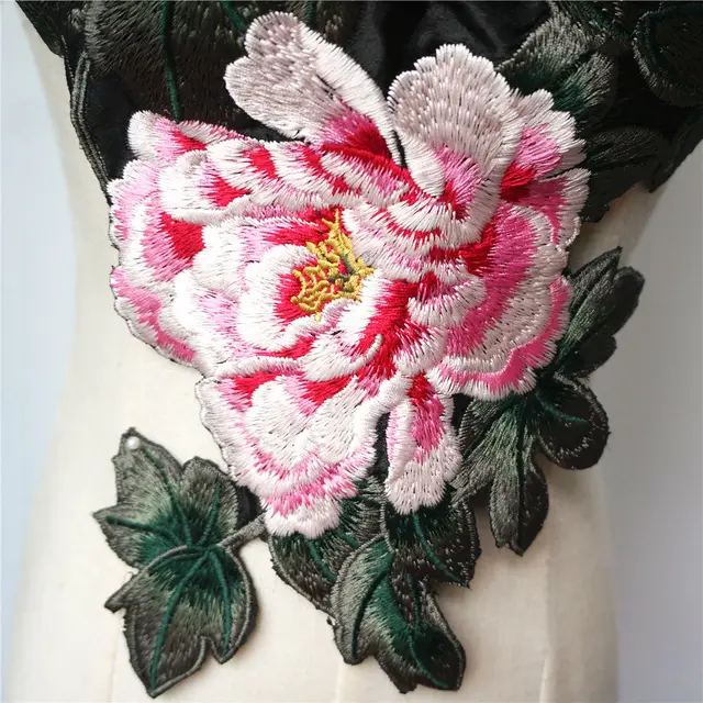 6 Toppe Ricamate Peonie 3D - Per Cappelli, Borse E Jeans, Riparazione E Decorazione - Foto 2