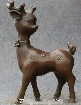 

China Bronze Lovely Cervus Sika Deer Cervus Temminck Animal Statue
