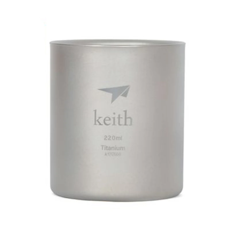 Keith 220 ml taza de titanio de doble pared con tapa de vidrio de agua no Básculas bacteriostático Vasos y copas Tazas camping senderismo ti3301 Keith 220 ml taza de titanio de doble pared con tapa de vidrio de agua no Básculas bacteriostático Vasos y copas Tazas camping senderismo ti3301