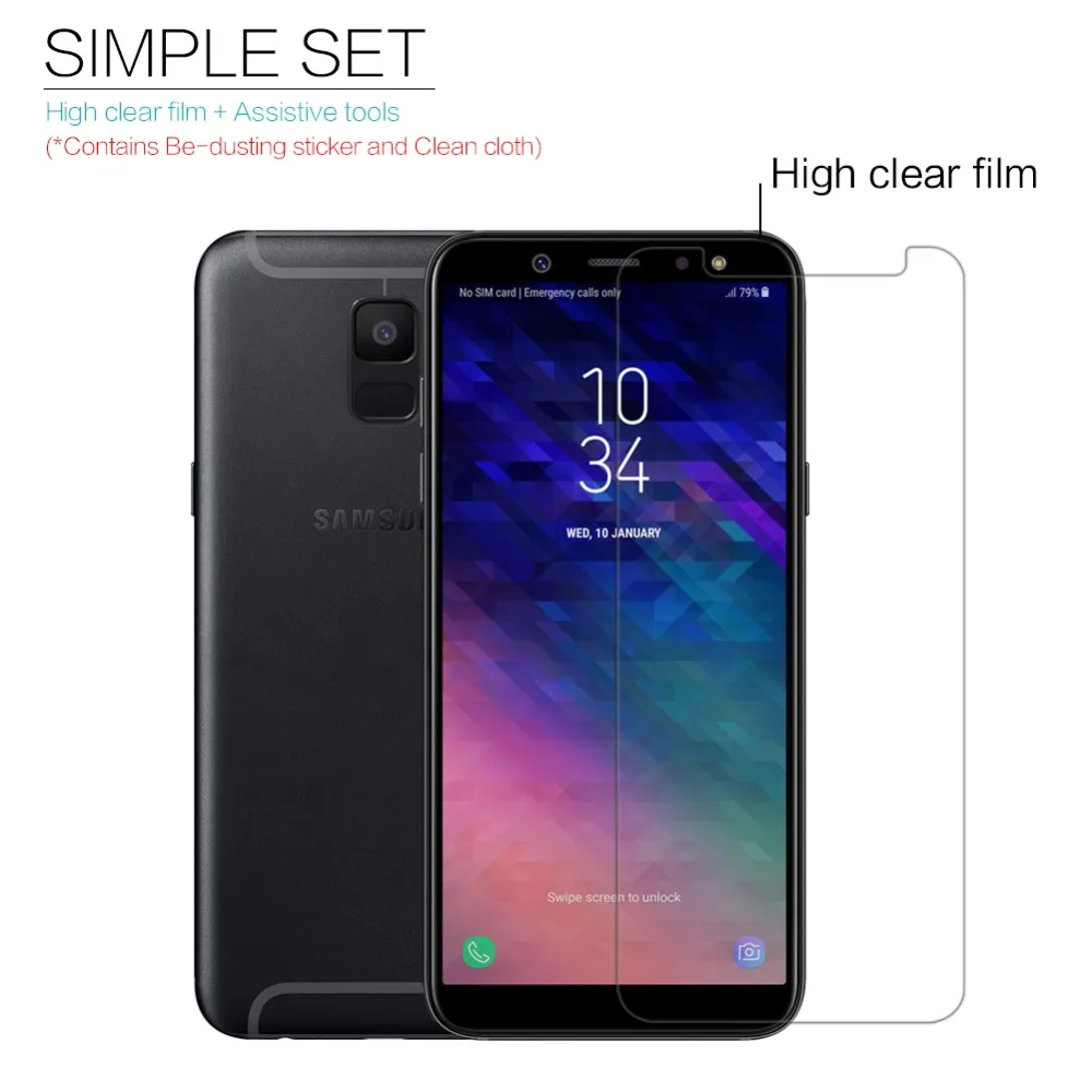 Защитные пленки для Samsung Galaxy A6 NILLKIN Супер прозрачная защитная пленка ЖК-дисплея и
