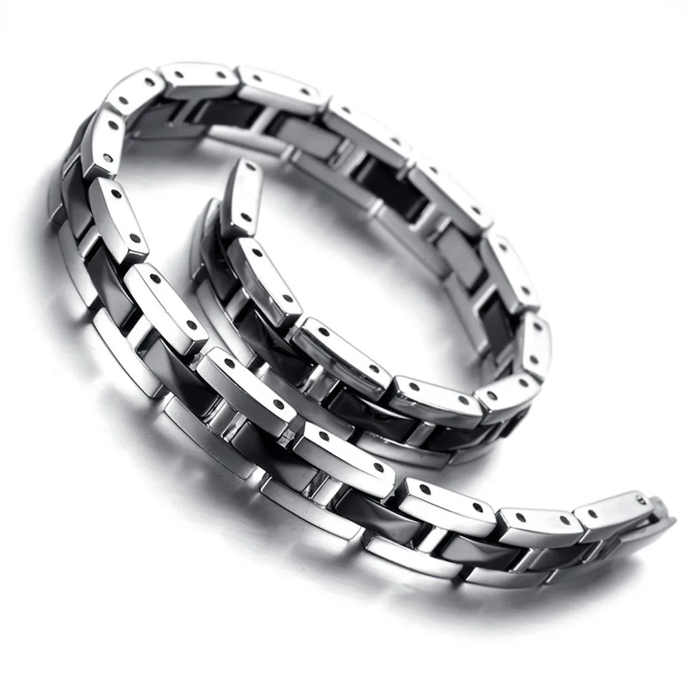 Bracelet Mens Jewelry Fashion Tungsten Bracelet, Black, Silver KR7917