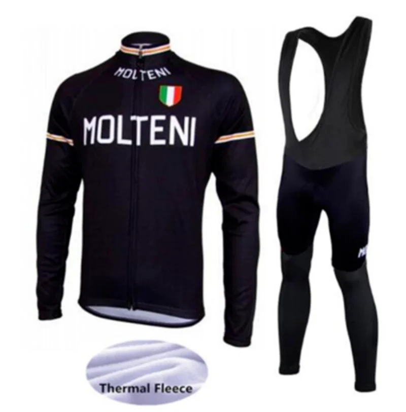 

Molteni ciclismo invierno men's winter long sleeve cycling jersey kit uniforme de ciclismo thermal fleece bicycle bike wear set
