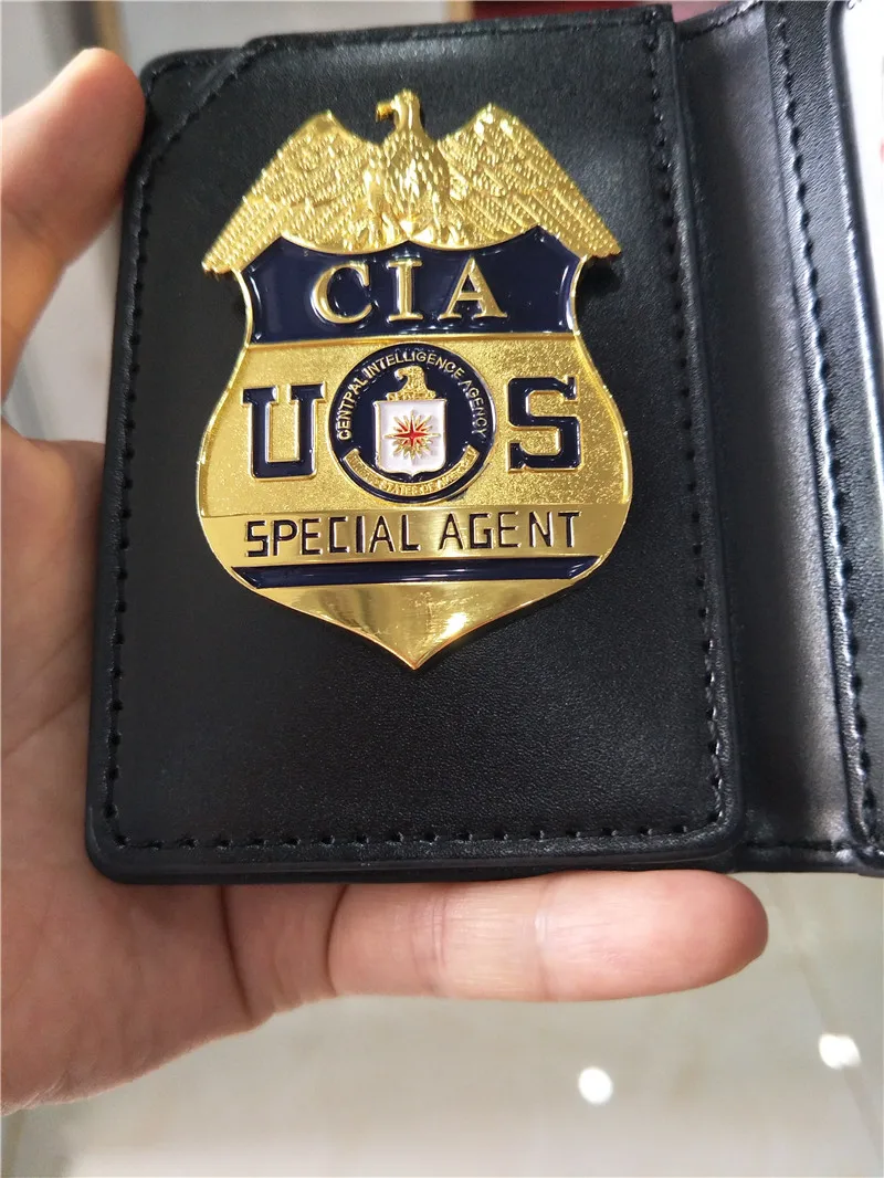 Stati Uniti CIA Agente Speciale Distintivi E Simboli Custodia In Pelle