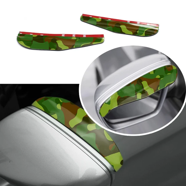 Universal Flexible PVC Camouflage Rearview Mirror Rain Shade Rainproof Blade Car Back Mirror Eyebrow Rain Cover 2Pcs Car Styling
