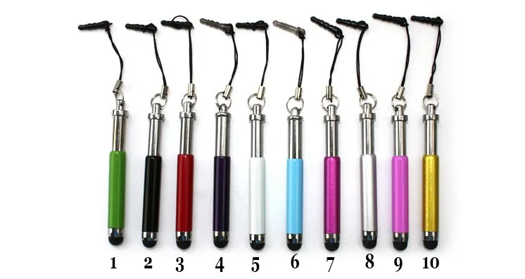 100 шт/партия металлический красочный складной Стилус ручка с сенсорным экраном для мобильных телефонов планшетный ПК с пылевым штекером