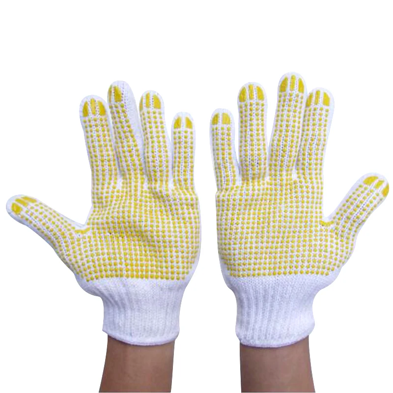 Tickening Cotton Work Gloves rubber dots slip resistant hands gloves