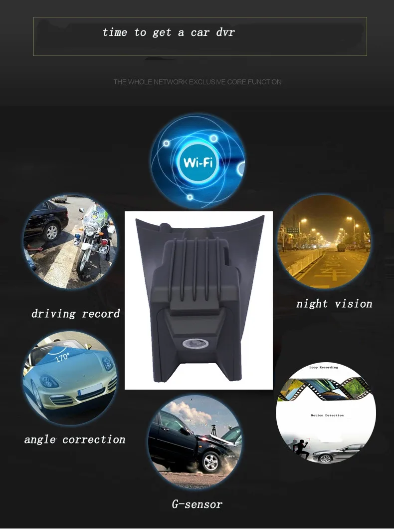 Factory Supply Driving Recorder For Ferrari 458 F12 Full HD 1080P Sony Lens 170 Degree HDMI Vehicle Camera Dashcam DVR