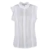 2020 Summer Style Vogue Women Ruffle Sleeve Neck Slim Fitted Shirts Casual Office Lady White Blouse Tops 3