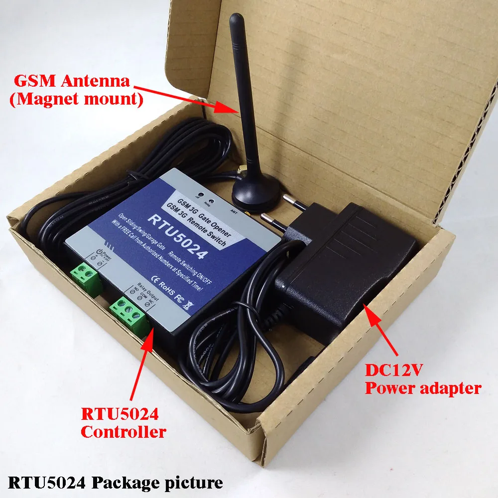 

RTU5024 GSM Automatic Swing Sliding Gate Opener Garage door GSM home remote access controller NO NC Relay output App support