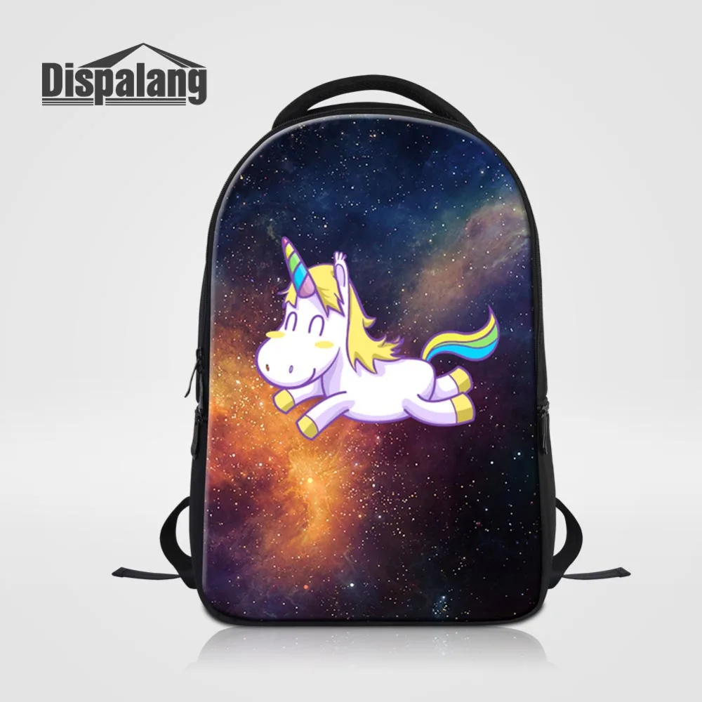 Dispalang Men Women Laptop Backpacks Galaxy Unicorn School Bags for