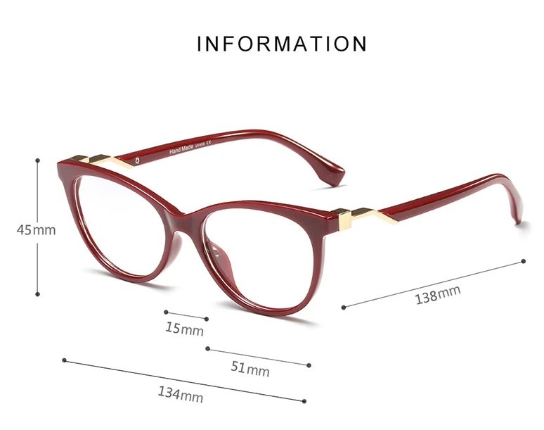 Кошачий глаз очки оправа для мужчин и женщин Оптические модные компьютерные очки 45722