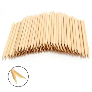 

100 Pcs Nail Art Design Orange Wood Stick Sticks Cuticle Pusher Remover Manicure Pedicure Care