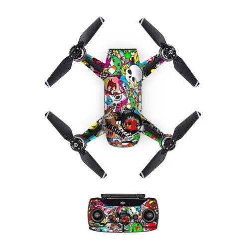 YSDJS0064 Водонепроницаемый DJI Mavic Spark стикер s батарея наклейка пульт дистанционного управления кожа полный комплект Дрон стикер тела для DJI Spark чистый цвет - Цвет: YSDJS0064