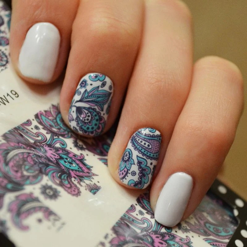BORN PRETTY Blooming Flower Nail Art Water Decals Transfer Sticker 2 Patterns/Sheet BP-W19 #20610