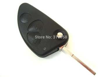 

KEYECUReplacement Folding Remote Key Case Fob Shell for Alfa Romeo 147 156 166 GT 3 Button Uncut Blade