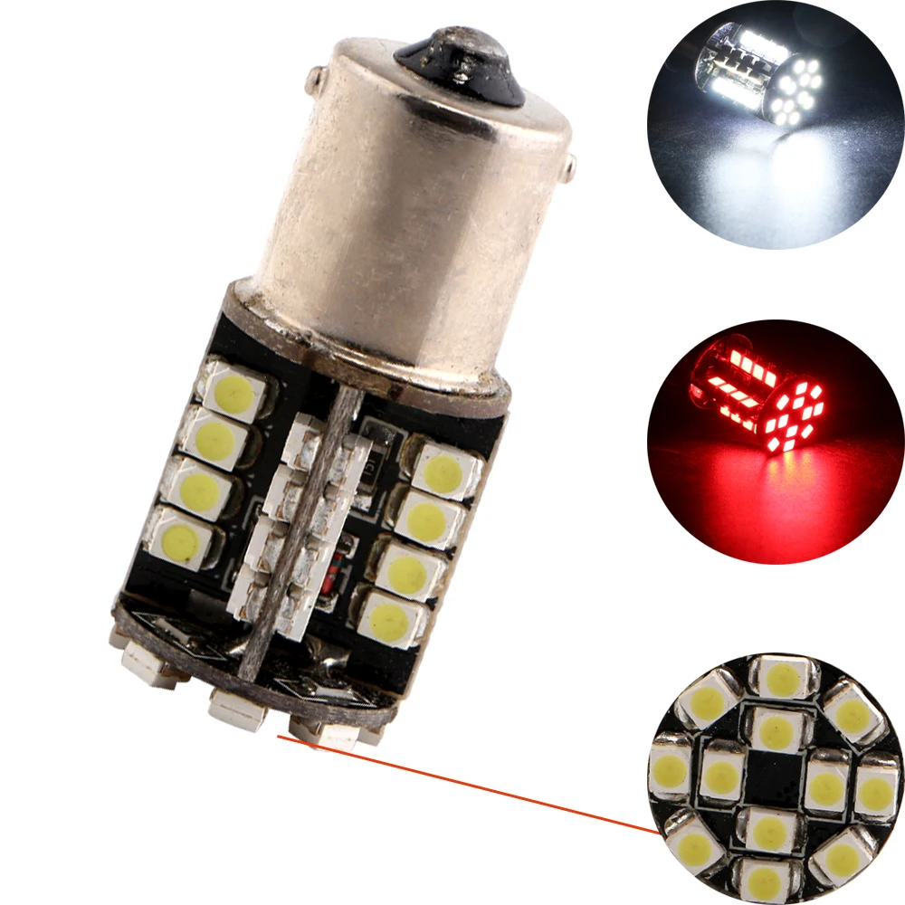 30 шт./лот 1210 3528 44 SMD LED 1156 BA15S 1157 BAY15D Canbus без ошибок декодер лампы задние дневные