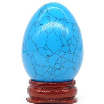 

35*49MM Blue Turquoise Stone Egg Natural Gemstone Crystal Mineral Healing Ball Home decoration accessory Kegel Massage Yoni Egg