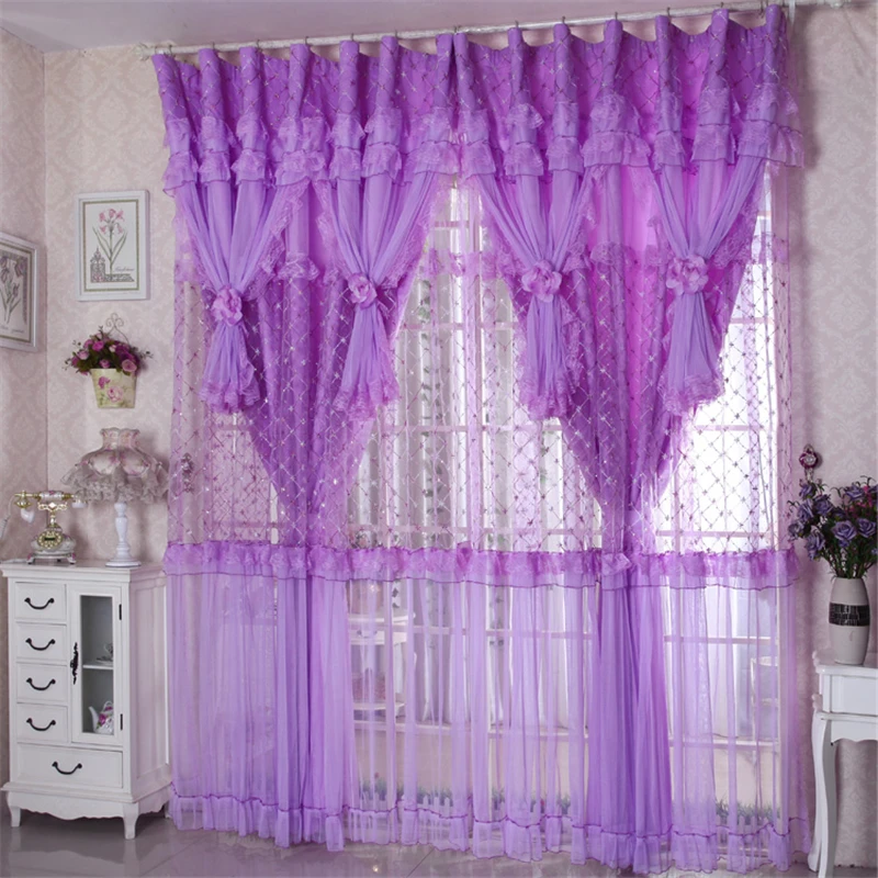 Custom tulle Koreaanse romantische custom gordijnen slaapkamer woonkamer  vitrage doek pure gordijn tule E262|Gordijnen| - AliExpress