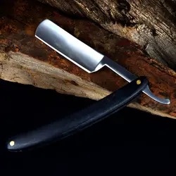 Ретро Классический старый серии для мужчин бритвы складной бритья деревянная ручка для ножа черная борода Лезвие сталь Атлас ручной работы