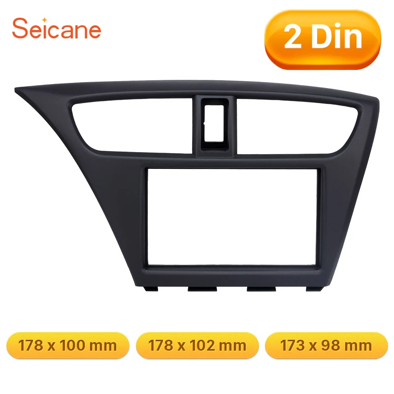 

Seicane 2Din Car Radio Fascia Fit Frame Trim Bezel Panel Adaptor Refit Installation Fit Kit For 2012 Honda Civic European LHD