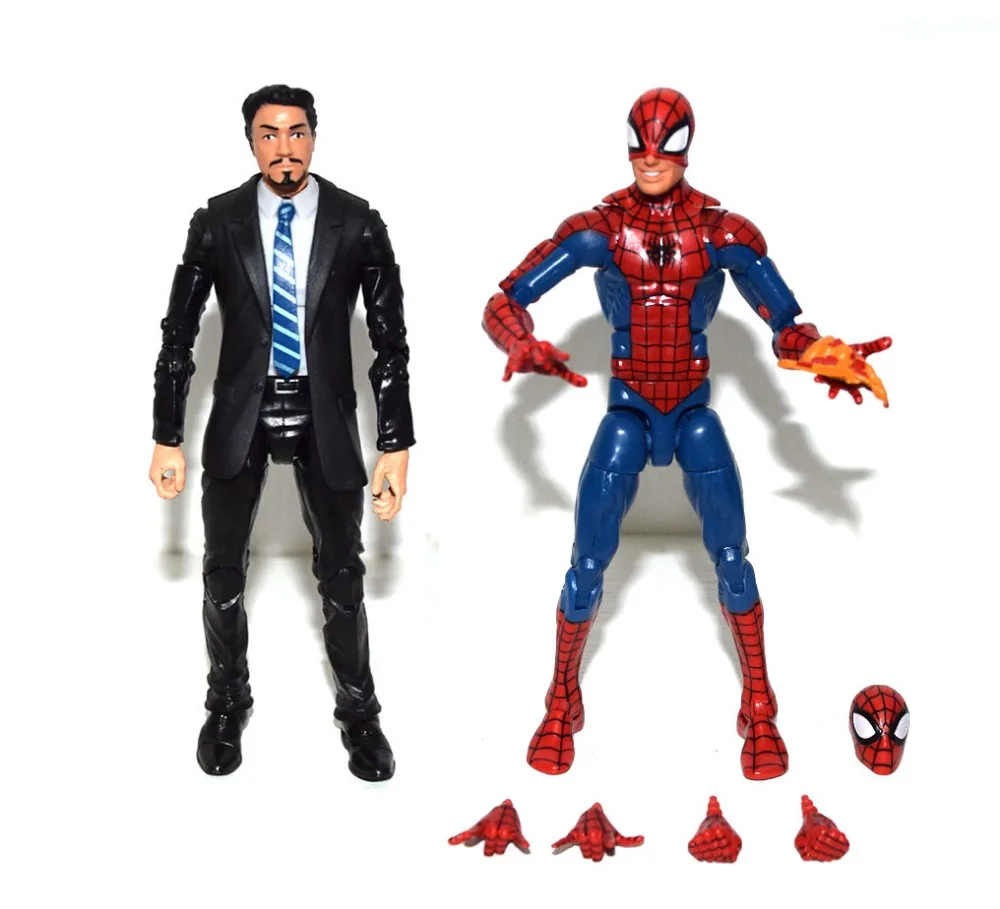 

Marvel Legends Iron Man Tony Stark in Coulson Black Suit Pizza Spiderman All New All Different Avenger Figure TOY FREE SHIPPING