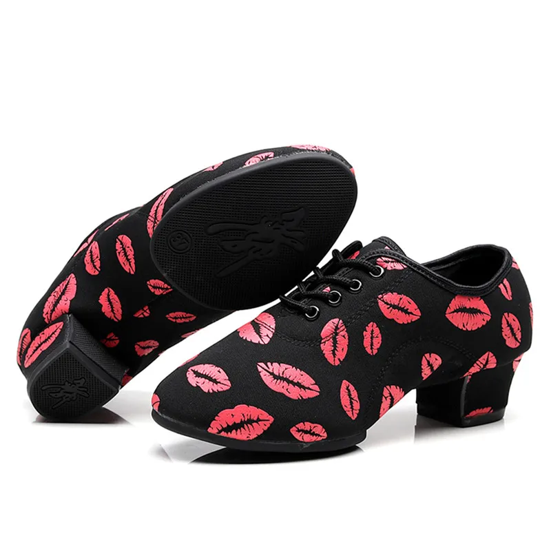 Танцевальные туфли Sun Lisa/женские красные туфли-оксфорды на резиновой подошве, не сужающийся книзу массивный каблук, современные танцевальные туфли для латиноамериканских танцев