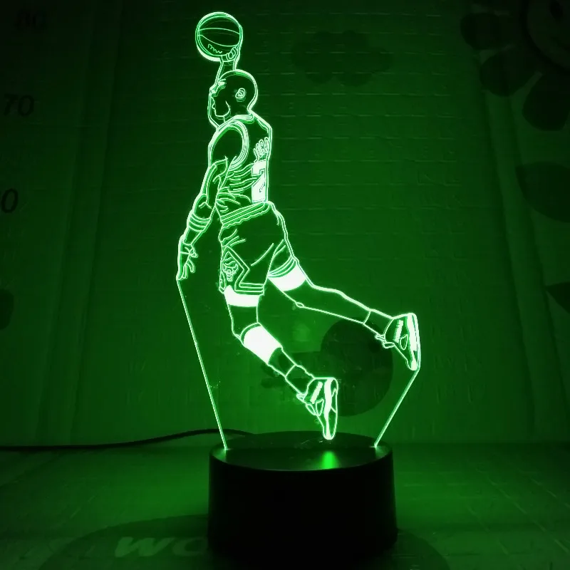  LED Night Light Michael Jordan Figure Decor USB Touch Sensor Children Kids Gift Sports Bedroom Tabl - 32966498067
