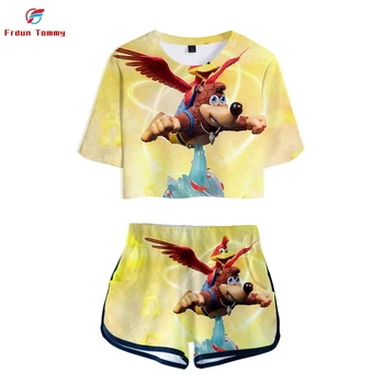 

2019 New Banjo Kazooie 3D Print Summer sosy sexy Two Pieces sets Women shorts/crop tops New Clothes 2019 Hot Sale Sale kpop sets
