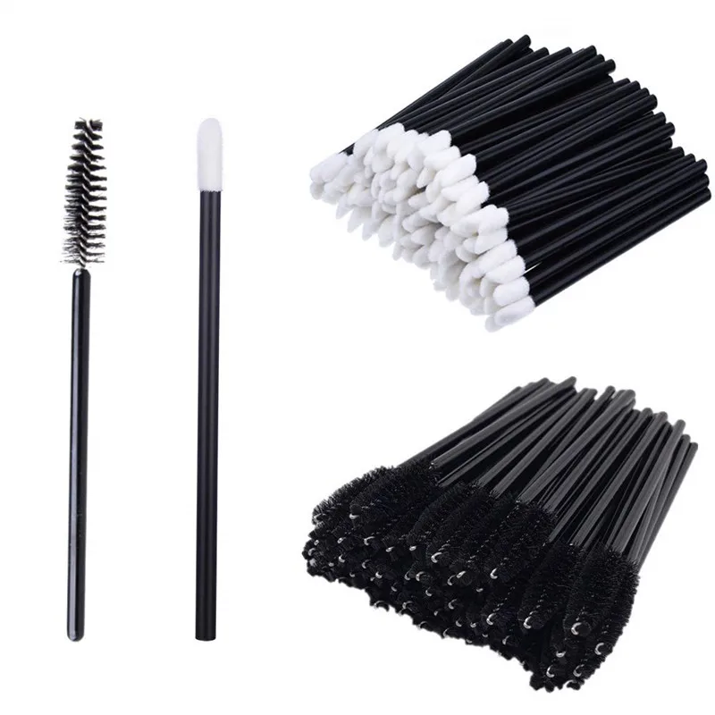 

50Pcs Disposable Mascara Wand Brush Lip Brush Doe Foot Lint-Free Applicator Lip Gloss Wand For Eyelash Extension Application