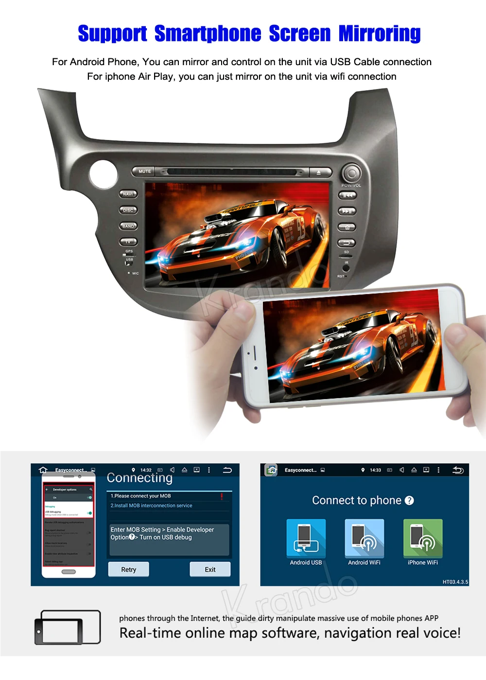 Krando honda fit jazz 2009-2013 android car radio gps navigation system multimedia player (4)