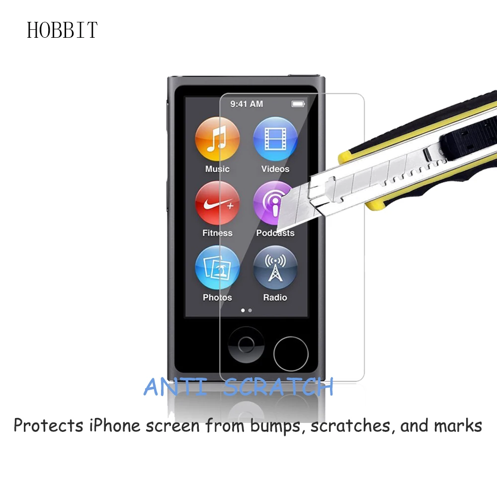 2Pack For Apple iPod Nano 7 0.3mm 2.5D 9H Tempered Glass Screen Protector  Ultra thin Clear Scratch Resistant film for ipod.