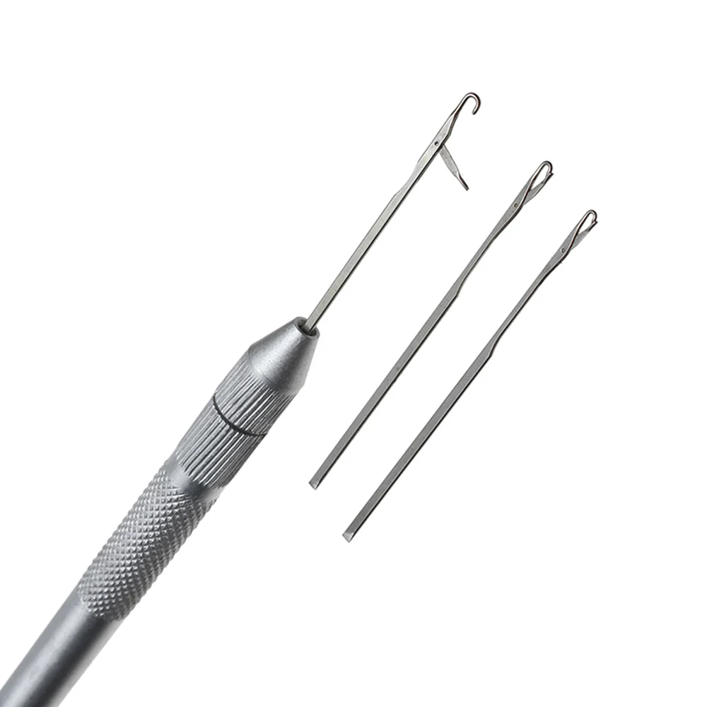 

Aluminum Weave Crochet Hooks Knitting For Making Wigs Hair Extension(1 Handle + 3 Hook + 1 Loop)