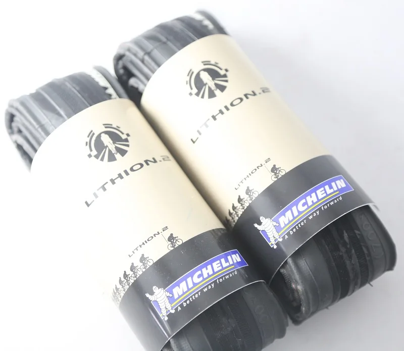 

2PCS Michelin Lithion 2 700x23c/25c Folding Road Bike Tires BLACK / GREY