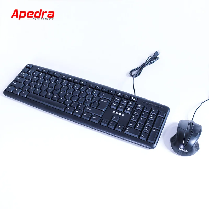 

Apedra Ultra Slim Wired Keyboard Mouse Combo Set 104 Keys USB Keyboard and Mouse Kit for Home Office Desktop Computer Laptop PC