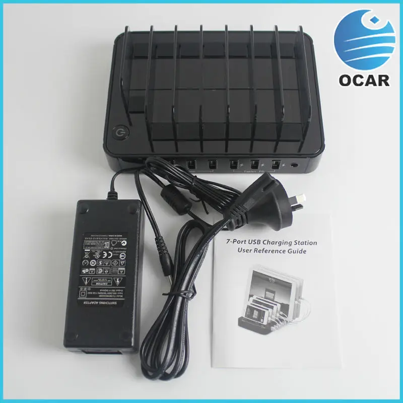 AU 7 ports USB Charger Black