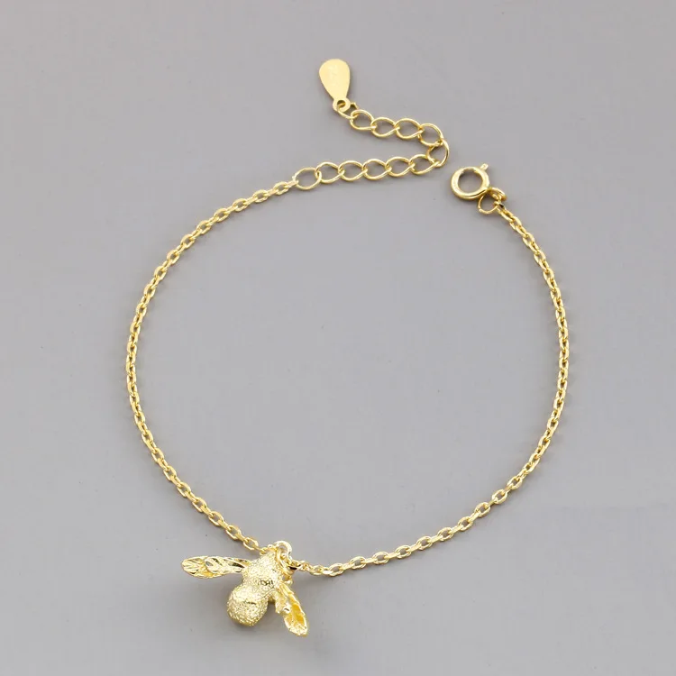 

GEREIT Gold Silver Color Tiny Honey Bee Bracelets Female Charm Cute Small Wasp Bracelets For Women Girls Fashion Jewelry Gifts