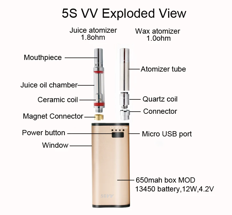 2 In 1 Mjtech 5S Vv Mini Vape Mod 650Mah Mechanical Mod Electronic Cigarette With Oil And Wax Atomizer Tank Vaporizer mod box 2 In 1 Mjtech 5S Vv Mini Vape Mod 650Mah Mechanical Mod Electronic Cigarette With Oil And Wax Atomizer Tank Vaporizer mod box