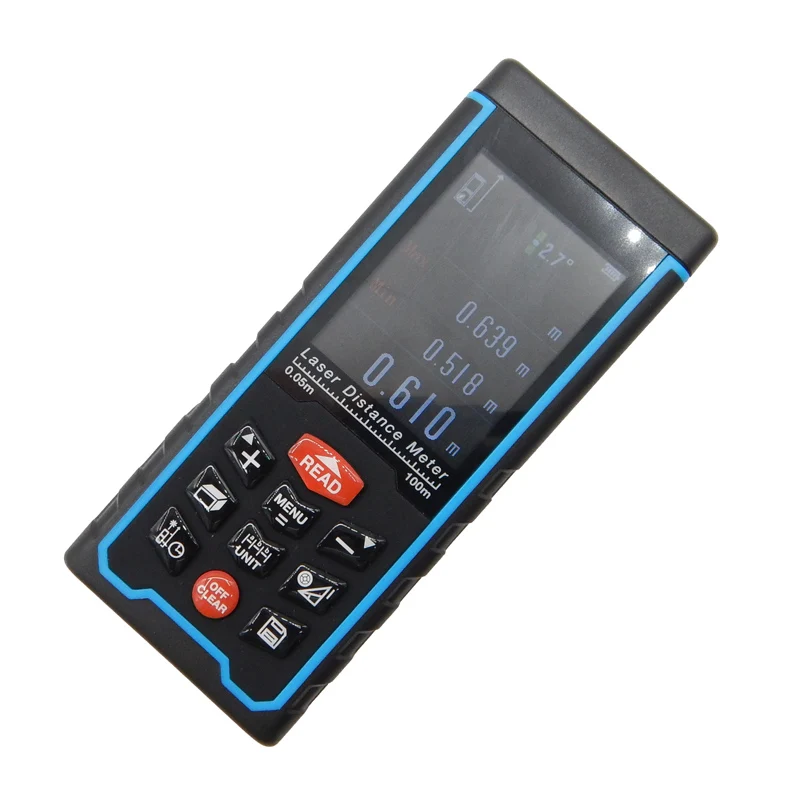 

SW-S100 Free Shipping 100m Color Display Meter Rangefinder Tape With Bubble Laser Distance