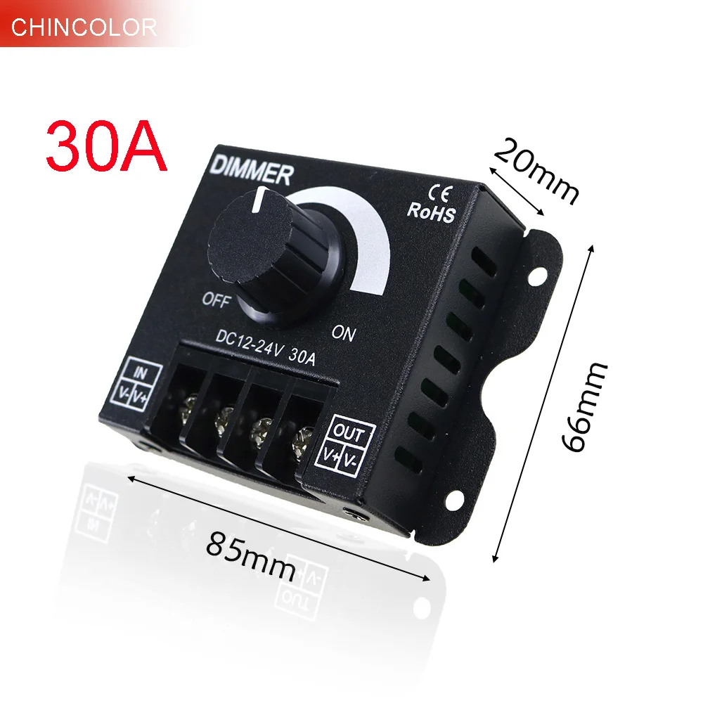 Dc 12v 24v Led Dimmer 30a 360w Brightness Contoller For Lamp Bulb 5050