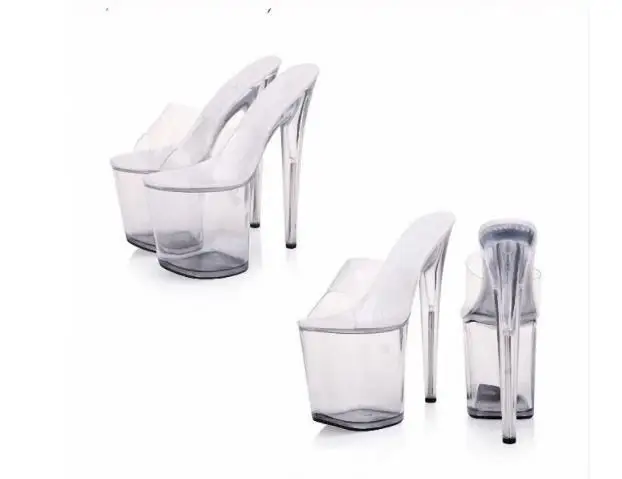 Rouge Sandales Hauts Fleurs blanc Cm Talons Super talons Fins Transparent Cristal 20 Marcher Mariée Femme Étanche Table Mariage Chaussures De Rouge Net 7xBCRwwg
