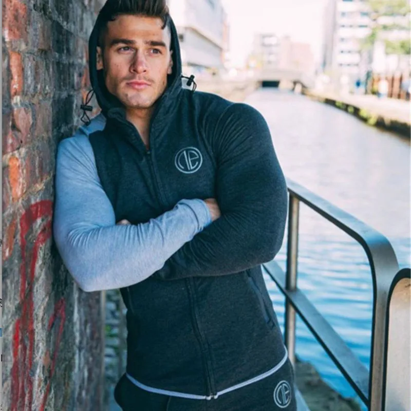 2018 New Fashion Winter Men Set Sporting Suit Hooded Jacket+Pant Sportswear Thick Sweatsuit Set Tracksuit For Men